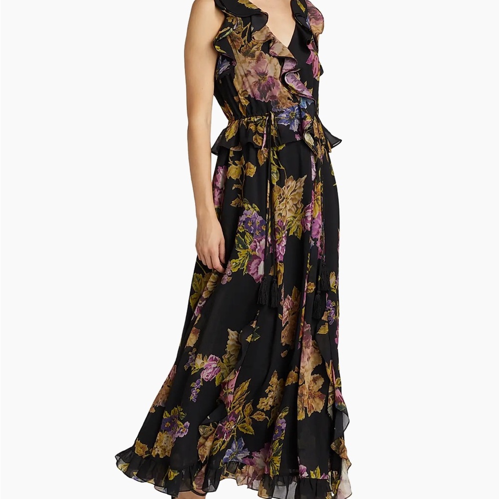 Kobi Halperin Black Floral Maxi Dress
